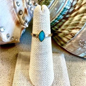 Australian Opal set in 14 KT Gold on 14 KT Gold Band